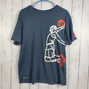 Nike Lebron James Dri Fit Tee Shirt Mens Large Black Sketch Art Pride Of Ohio